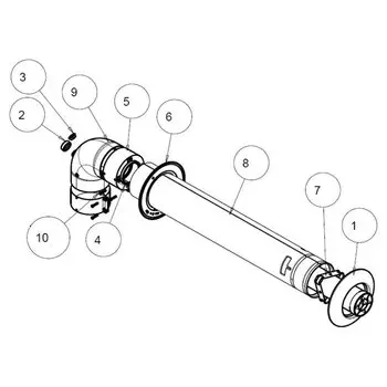 Комплект для горизонтального прохода через стену D60/100 мм, L=1000мм (Гепард/Пантера с 2015 г)