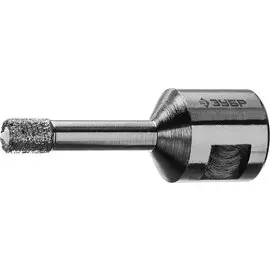 Коронка алмазная по керамограниту Зубр 29865-06-M14 , вакуумное спекание алмазов, d=6 мм, HSS-R, быстрорежущая сталь М2(S6-5-2) Р6М5, класс А посадка М14