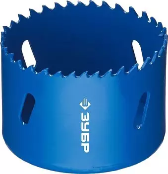 Коронка биметаллическая Зубр 29531-064 быстрорежущая сталь, 64мм