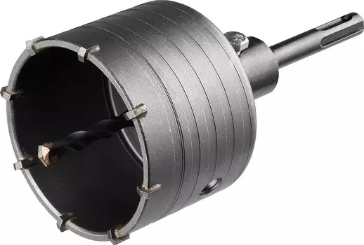 Коронка по бетону с оснасткой Сибин 29216-80 ? 80 мм, HSS-R, быстрорежущая сталь М2(S6-5-2) Р6М5, класс А 8 шт.