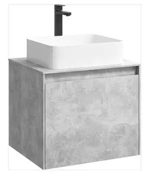 Корпус тумбы под умывальник подвесной Аквелла Mobi MOB0106BS 60 см, цвет бетон светлый