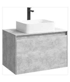 Корпус тумбы под умывальник подвесной Аквелла Mobi MOB0108BS 80 см, цвет бетон светлый