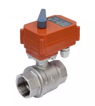 Кран шаровый с электроприводом Neptun Bugatti Pro 1.1/2" В-В, 220 В, никелированная латунь