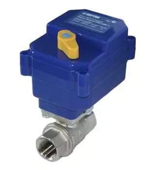 Кран шаровый с электроприводом Neptun Bugatti Pro 1/2" В-В, 220 В, никелированная латунь