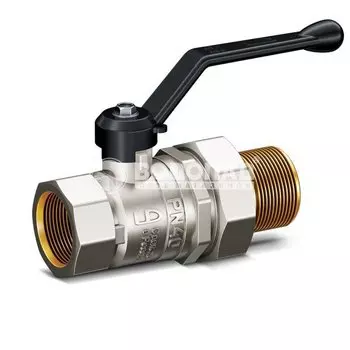 Кран шаровый 1/2" В-Н со сгоном ручка, никель