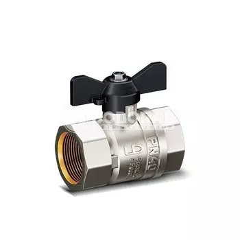 Кран шаровый 1/2" В-В бабочка, никель