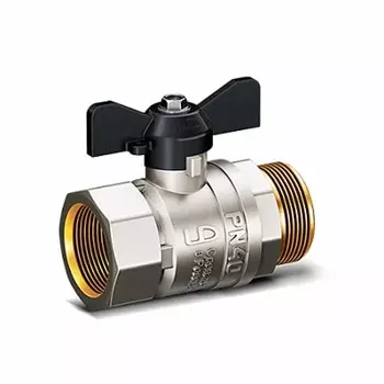 Кран шаровый 1" В-Н со сгоном бабочка, никель