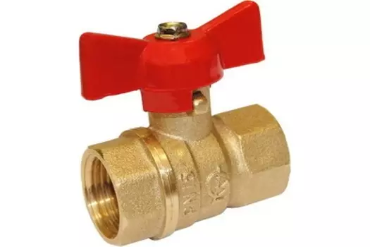 Кран шаровый БАЗ.А30.1.25 1" В-В бабочка, латунь