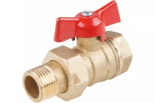 Кран шаровый БАЗ.А.А31.1.15 1/2" В-Н со сгоном бабочка, латунь