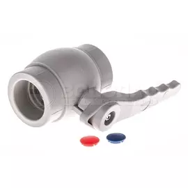 Кран шаровый полипропилен 50мм, серый