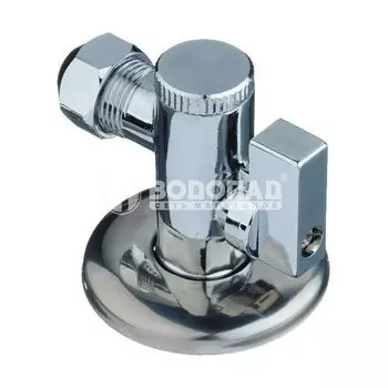 Кран шаровый угловой 1/2"х3/8" с цангой на 10мм с отражателем 753, с фильтром