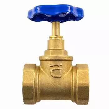 Кран вентильный Баз 15Б3р ДУ40, синяя ручка, латунь