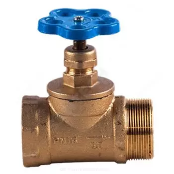 Кран вентильный Баз 15Б3р ДУ50 В-Н, синяя ручка, латунь