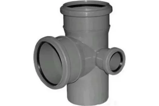 Крестовина Sinikon 2-плоскостная D 110х110х50/87,5 левая полипропилен (серый)