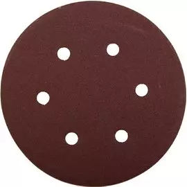 Круг шлифовальный ьный Зубр 35566-150-100 6 отверстий, Р100, 150мм, 5 шт.