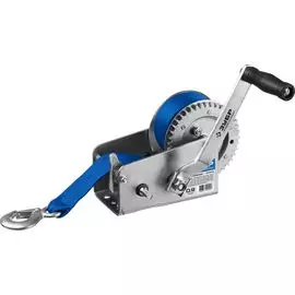 Лебедка ручная барабанная Зубр Профессионал 43115-0.9 тяговая, ленточная, 0,9т, 10м