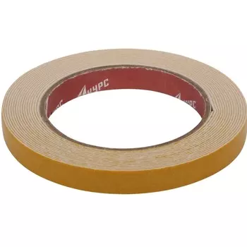 Лента Курс 11781 монтажная клейкая, на вспененной основе, белая, 12 мм х 5 м