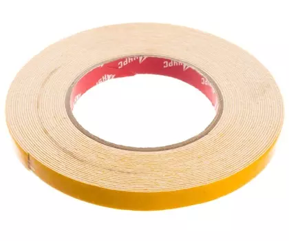 Лента Курс 11782 монтажная клейкая, на вспененной основе, белая, 12 мм х 10 м