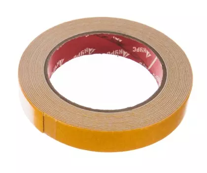 Лента Курс 11786 монтажная клейкая, на вспененной основе, белая, 19 мм х 5 м