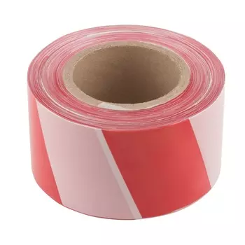 Лента Курс 11850 сигнальная, красно-белая, 75 мм х 250 м