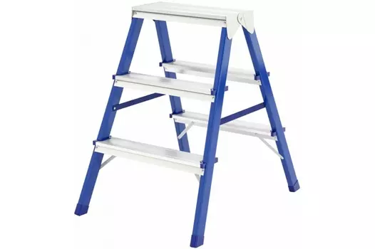 Лестница-стремянка Курс 65393 стальная двусторонняя, 4 ступени, Н=88,5 см