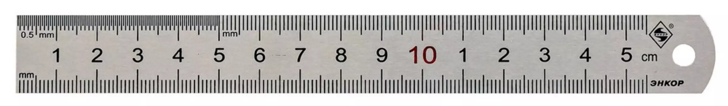 Линейка Энкор 10800 металлическая 150 мм блестящая