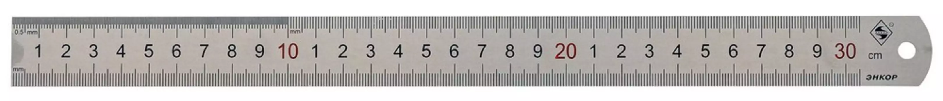 Линейка Энкор 10801 металлическая 300 мм блестящая