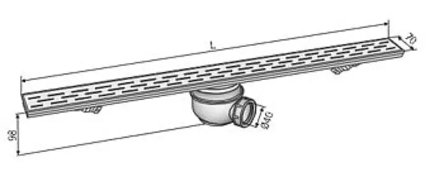 Лоток для душа Асо 689 мм с решеткой из нерж. стали, пластиковый