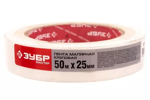 Малярный скотч Зубр 12115-25 креповый 25мм х 50м