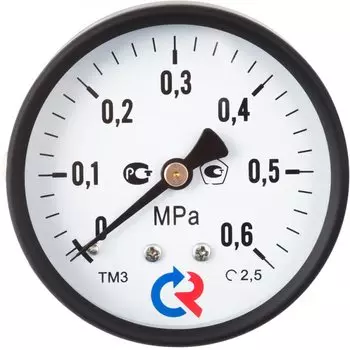 Манометр Росма D 63 мм, 16 бар, 1/4" НР аксиальный/осевой