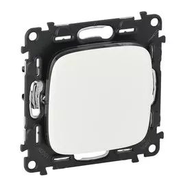 Механизм выключателя Valena ALLURE 10АХ 250В с лицевой панелью; безвинтовые зажимы бел.