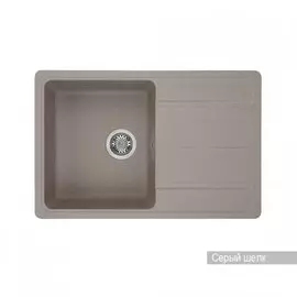 Мойка Акватон Аманда 780x510 керамогранит, 1 чаша, прямоугольная, цвет серый шелк