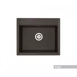 Мойка Акватон Делия 600x510 керамогранит, 1 чаша, прямоугольная, цвет кофе