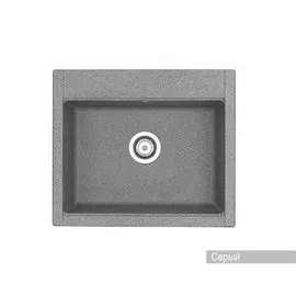 Мойка Акватон Делия 600x510 керамогранит, 1 чаша, прямоугольная, цвет серый