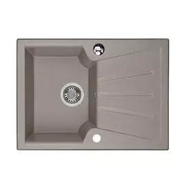 Мойка Акватон Монца 680x500 керамогранит, 1 чаша, прямоугольная, с сифоном, цвет серый шелк