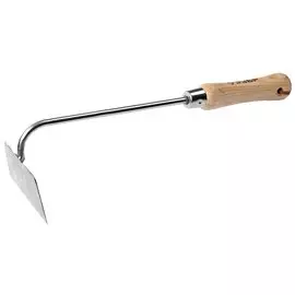 Мотыжка Зубр "Эксперт" 4-39468 трапециевидная из нержавеющей стали, деревянная ручка из ясеня, 100x65x350мм