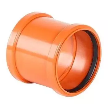 Муфта канализационная Силикон D 160 мм, надвижная, полипропилен (рыжая)