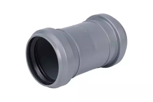 Муфта канализационная Синикон D 50 мм соединительная полипропилен (серая)