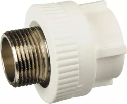 Муфта полипропиленовая Кросс 20х3/4" НР, белая