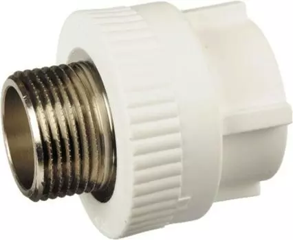 Муфта полипропиленовая Кросс 32х1" НР, белая