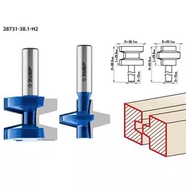 Набор фрез пазо-шиповых Зубр Профессионал 28731-38.1-H2 38.1x28,6мм, хвостовик 12мм