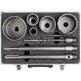 Набор коронок по бетону с оснасткой Зубр 29185-H10 , d = 33, 50, 68, 82, 100 мм