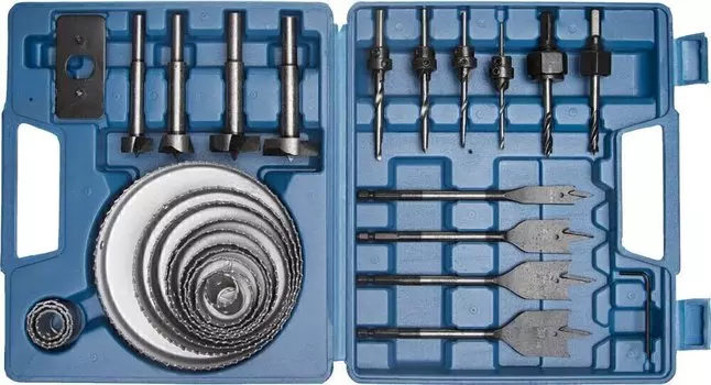 Набор коронок по дереву и сверл Зубр 29555-H28 28 предметов