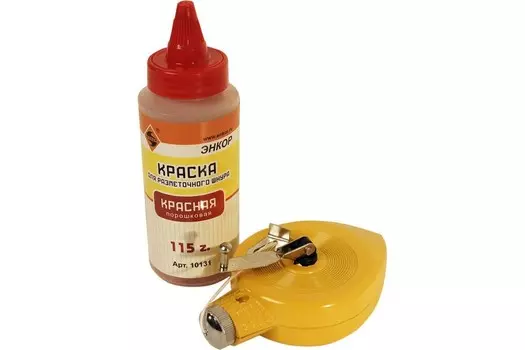 Набор разметочный Энкор 10126 металлический корпус 30м, краска красная