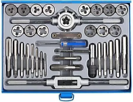 Набор резьбонарезной Зубр 28115-H18_z01, 18 предметов, метчики 9ХС, сверла Р6М5