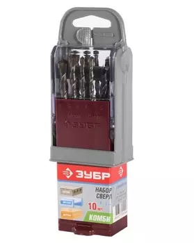 Набор сверл комбинированный Зубр 4-29704-H10-SB 10 шт.