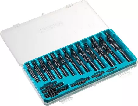 Набор сверл по металлу Сибин 29610-H100 100шт(1-10мм) быстрорежущая сталь класс В, пластиковый бокс