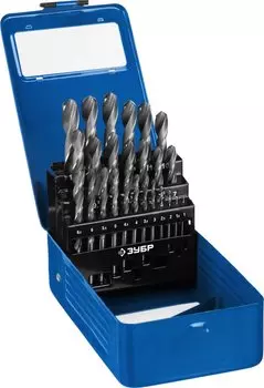 Набор сверл по металлу Зубр Профессионал 29621-H25 ПРОФ-В 25шт(1-13мм), сталь Р6М5, класс В