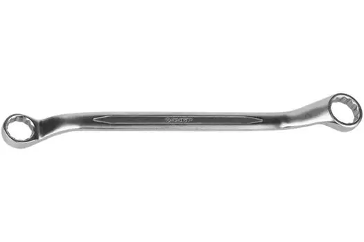 Накидной гаечный ключ изогнутый Зубр 19 x 22 мм