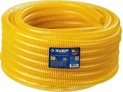 Напорно-всасывающий шланг Зубр 40327-32-30 32 мм, 10 атм, со спиралью ПВХ